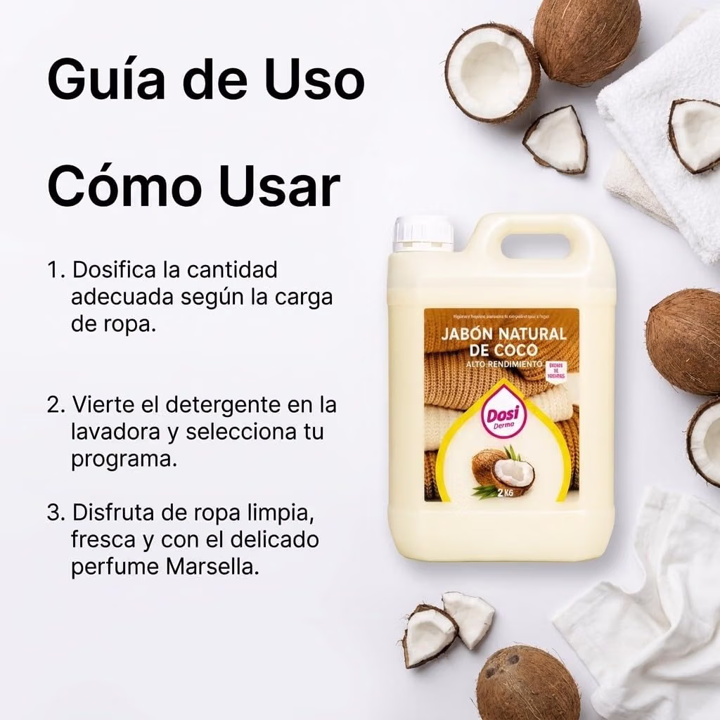Detergente de coco líquido natural 2KG - Imagen 2