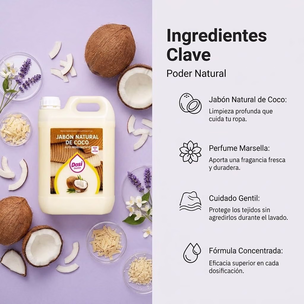 Detergente de coco líquido natural 2KG - Imagen 5